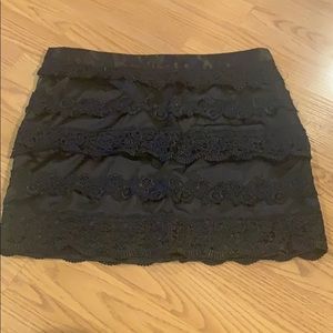 Black pencil skirt with lace detail